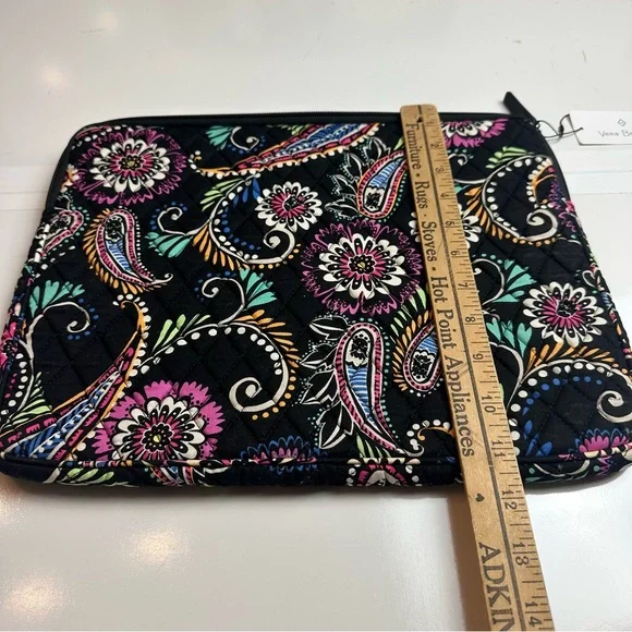 Vera Bradley Multicolor Paisley Laptop SleeveQuilted Cotton 14” ProtectiveCase - Picture 6 of 8